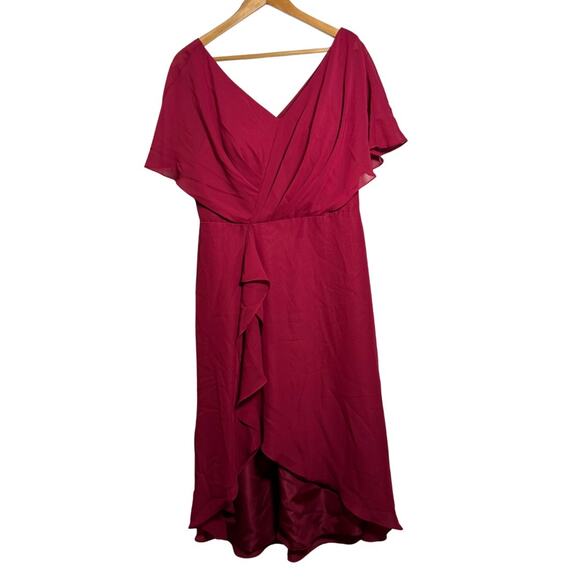 JJ’s House Chiffon Asymmetrical Ruffle Cocktail Dress NWT Size 10 Wedding Guest - Picture 3 of 6